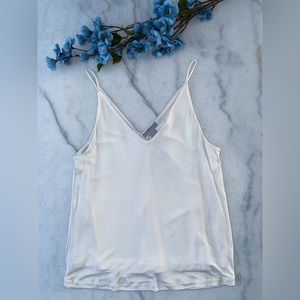 H&M Off-White Cream White Sleeveless V-Neck Camisole Top NWT